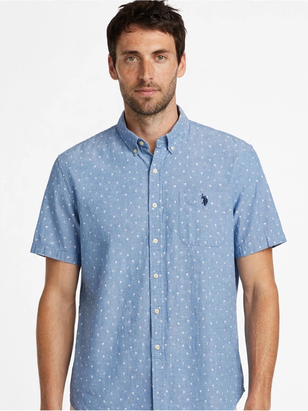 U.S. Polo Assn. Light Blue Short-Sleeve Button-Down Shirt